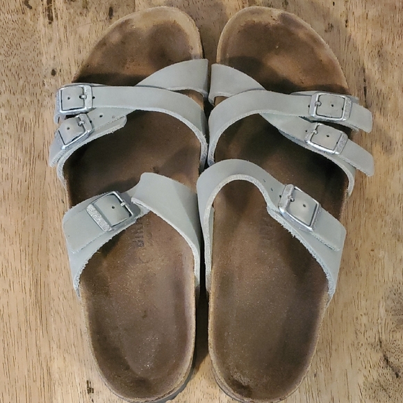 Birkenstock Franca Sandals Womens Grey Green Strappy Foot Matte Color - Picture 1 of 14
